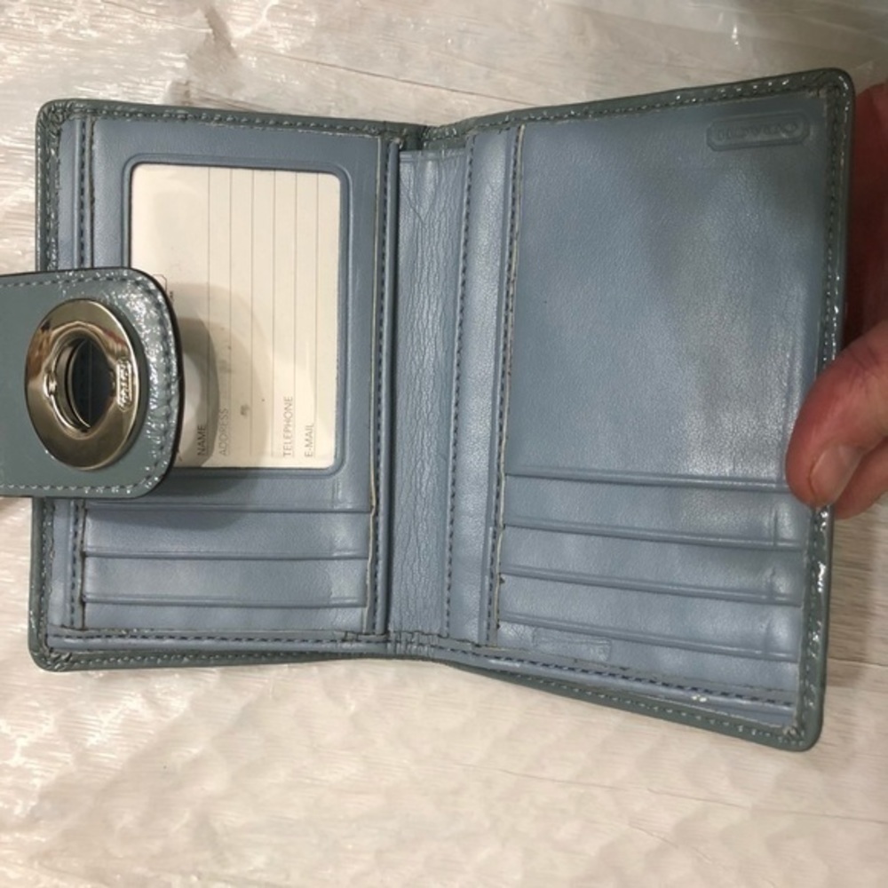 Coach blue/gray signature vintage y2k turnlock wallet - Picture 5 of 9